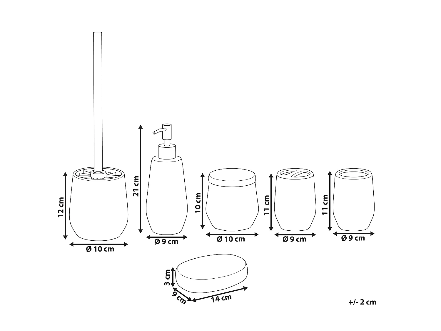 Badaccessoires Set 6-teilig CALLELA Keramik Weiss