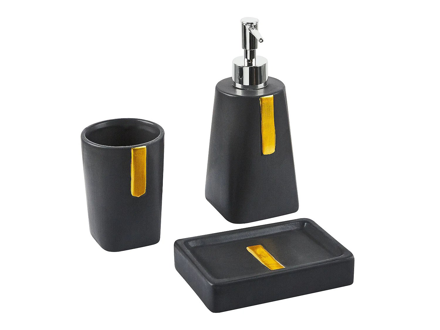 Set da 3 accessori per il bagno SONANA Ceramica Nero