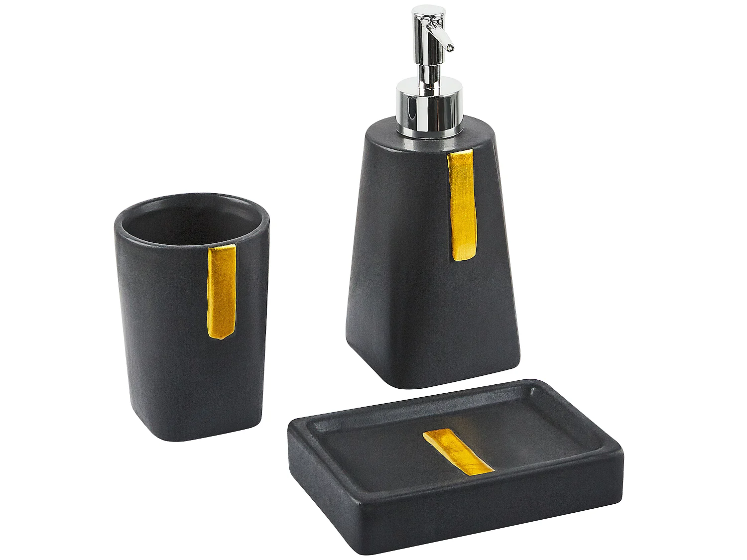 Set da 3 accessori per il bagno SONANA Ceramica Nero
