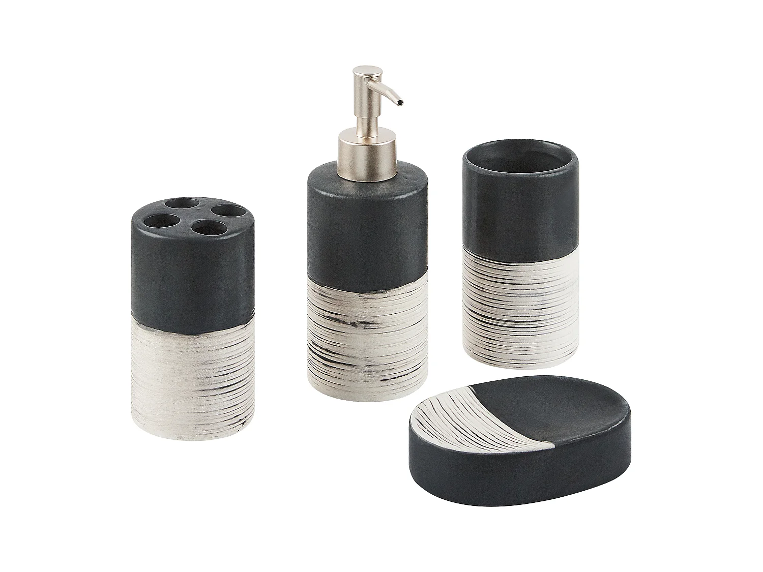 4-delige badkameraccessoireset CORO Keramiek Wit