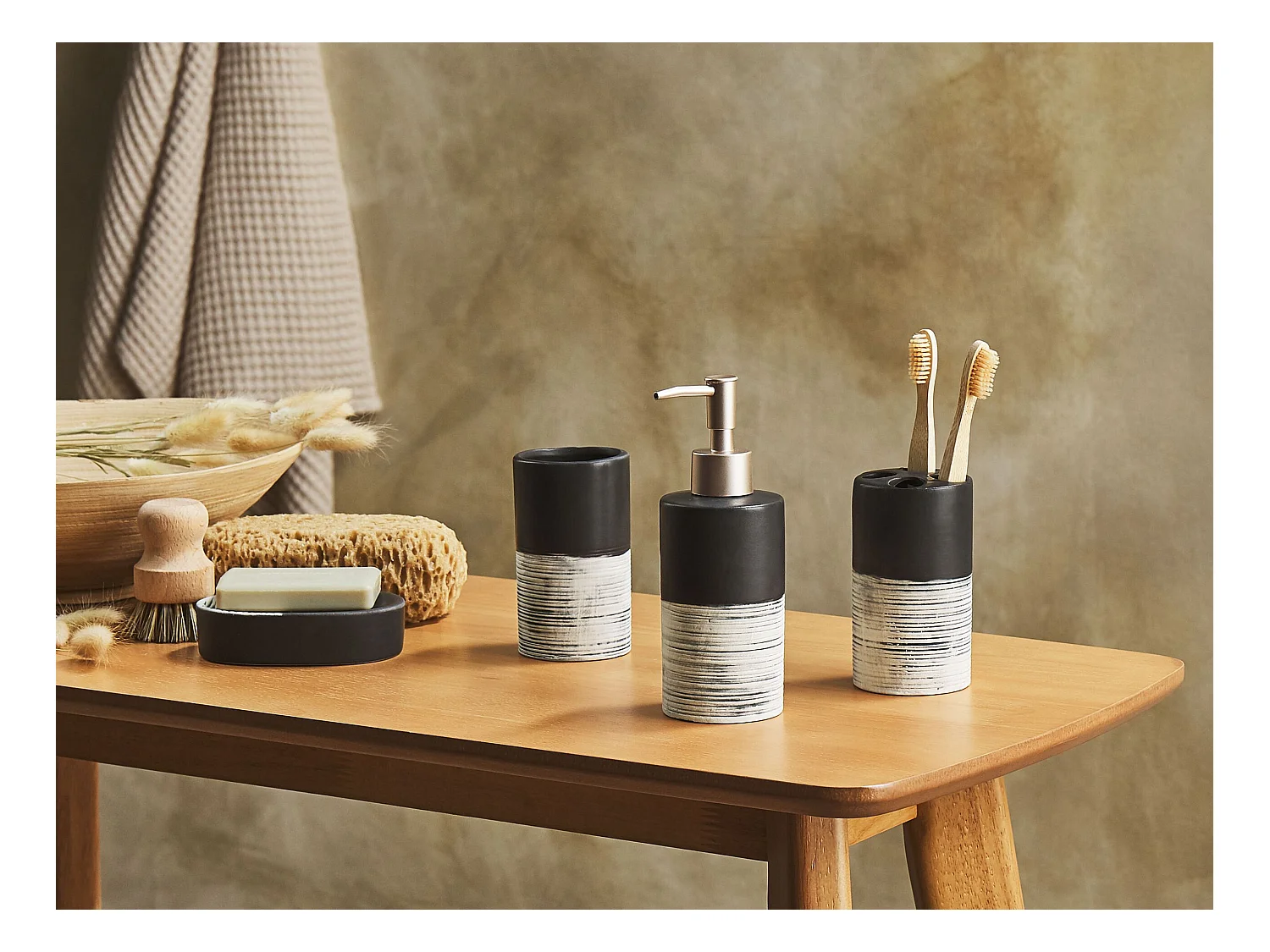 4-delige badkameraccessoireset CORO Keramiek Wit