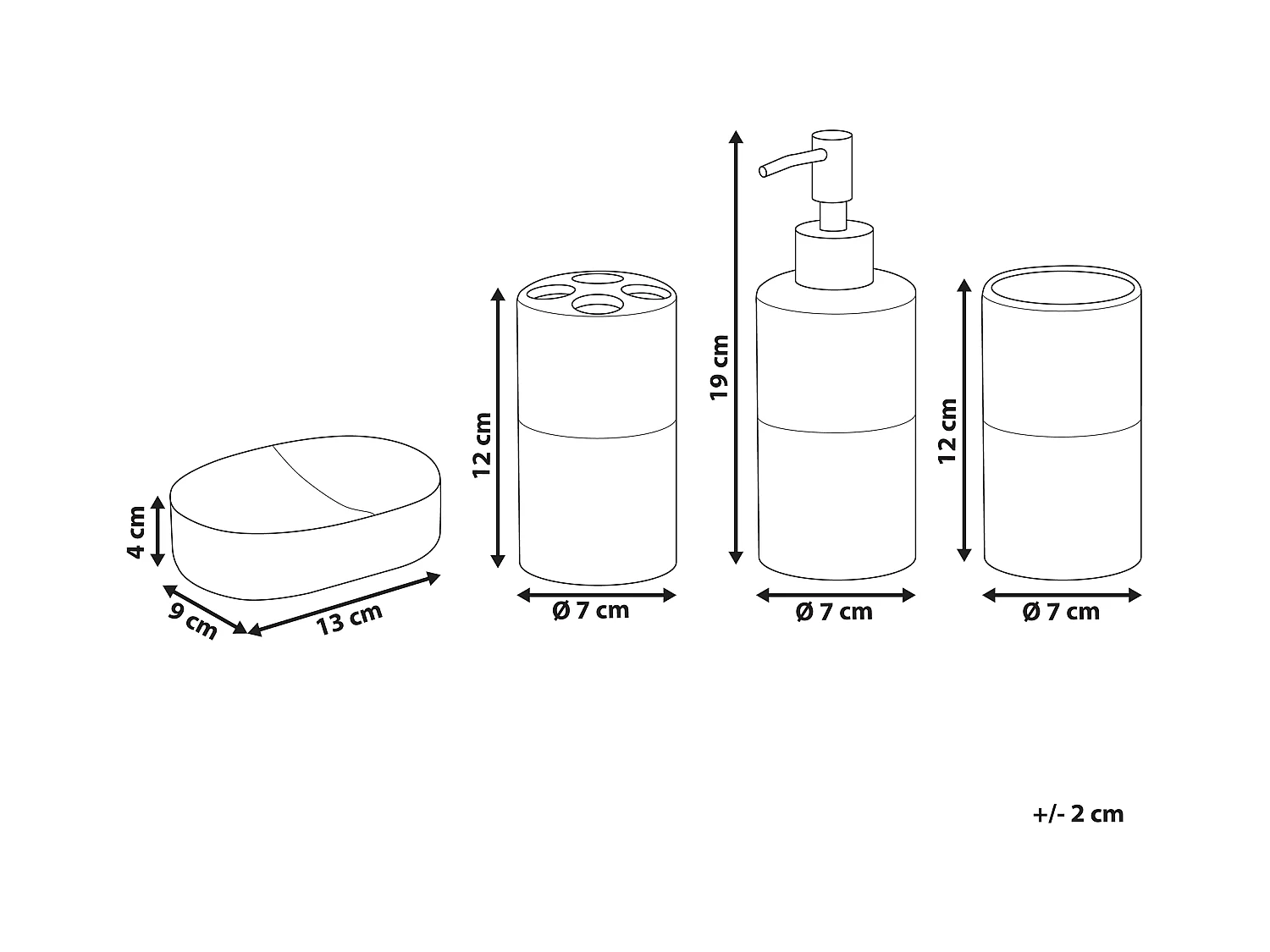 4-delige badkameraccessoireset CORO Keramiek Wit