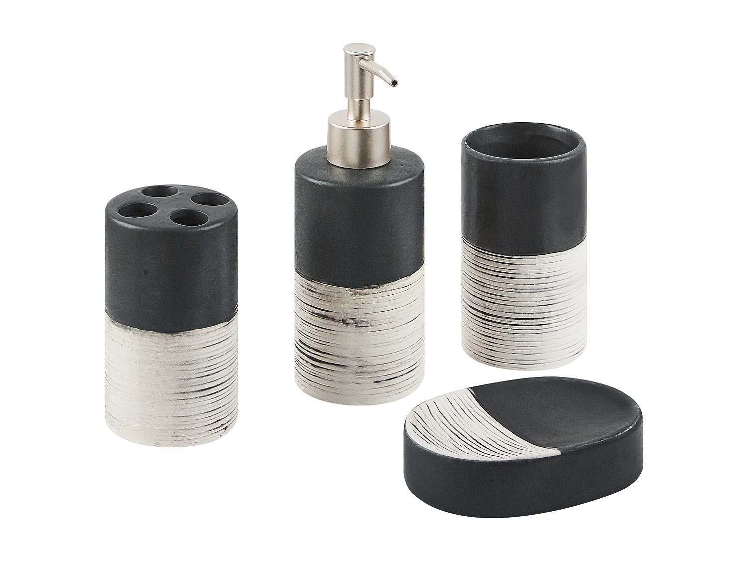 Set de 4 accessoires de salle de bain CORO Céramique Blanc