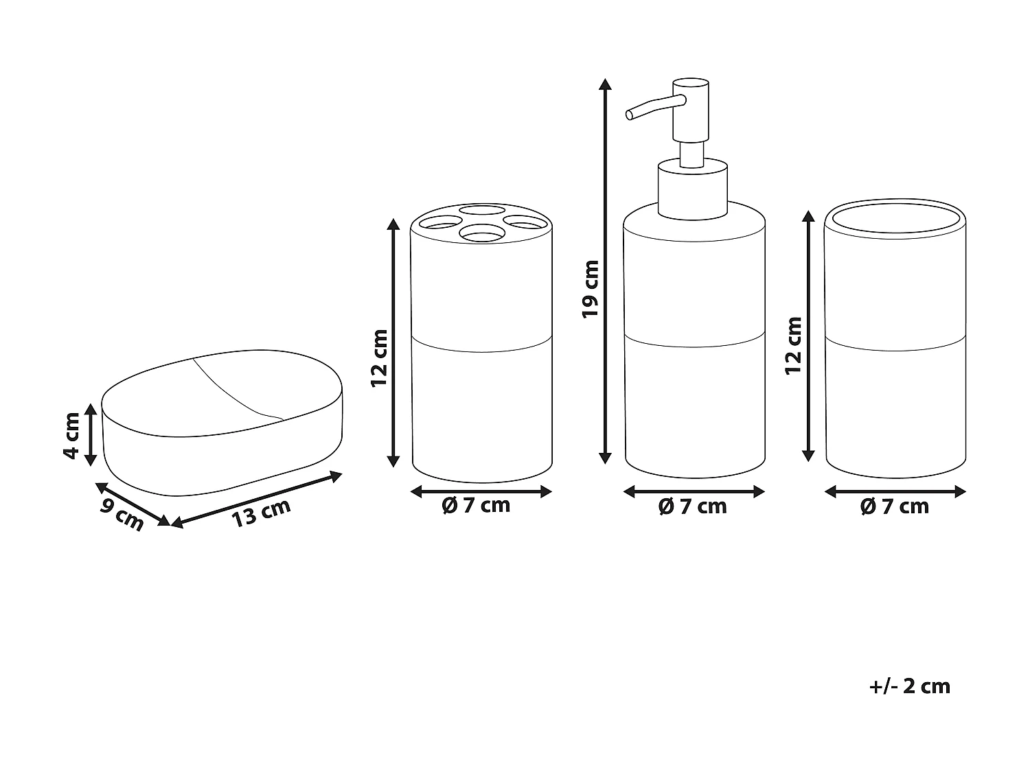 Set de 4 accessoires de salle de bain CORO Céramique Blanc