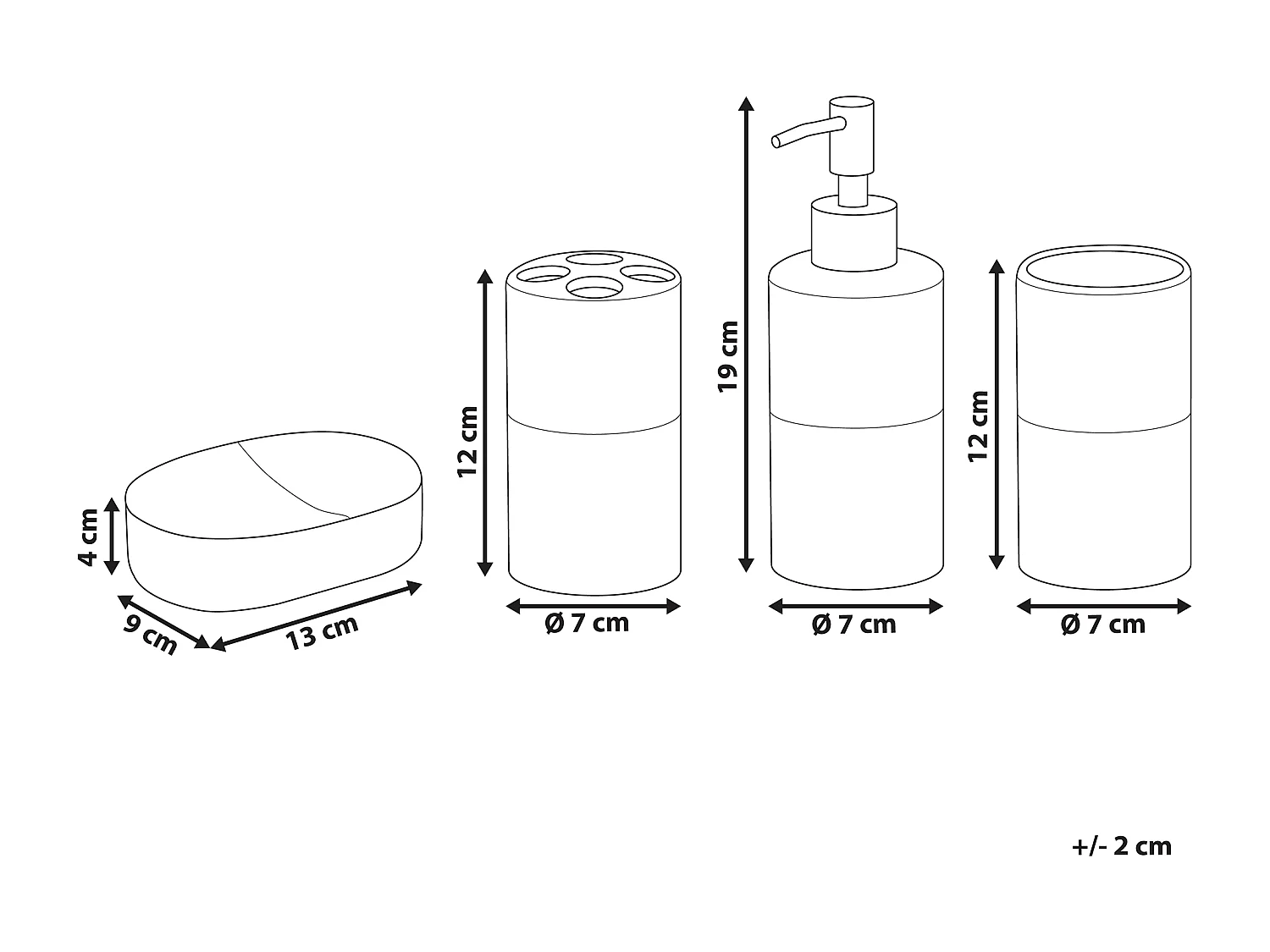 Set de 4 accessoires de salle de bain CORO Céramique Blanc