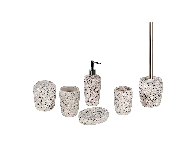 Badaccessoires Set 6-teilig PALMILLA Keramik Cremeweiss