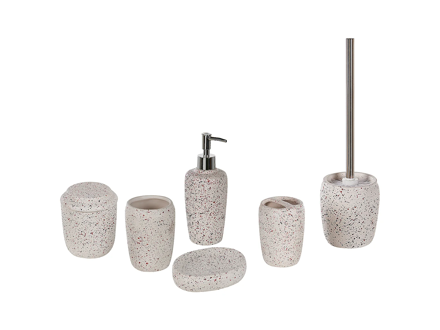 Set de 6 accessoires de salle de bain PALMILLA Céramique Blanc cassé