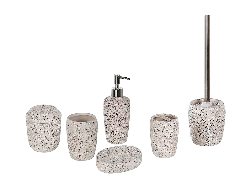 Set de 6 accessoires de salle de bain PALMILLA Céramique Blanc cassé
