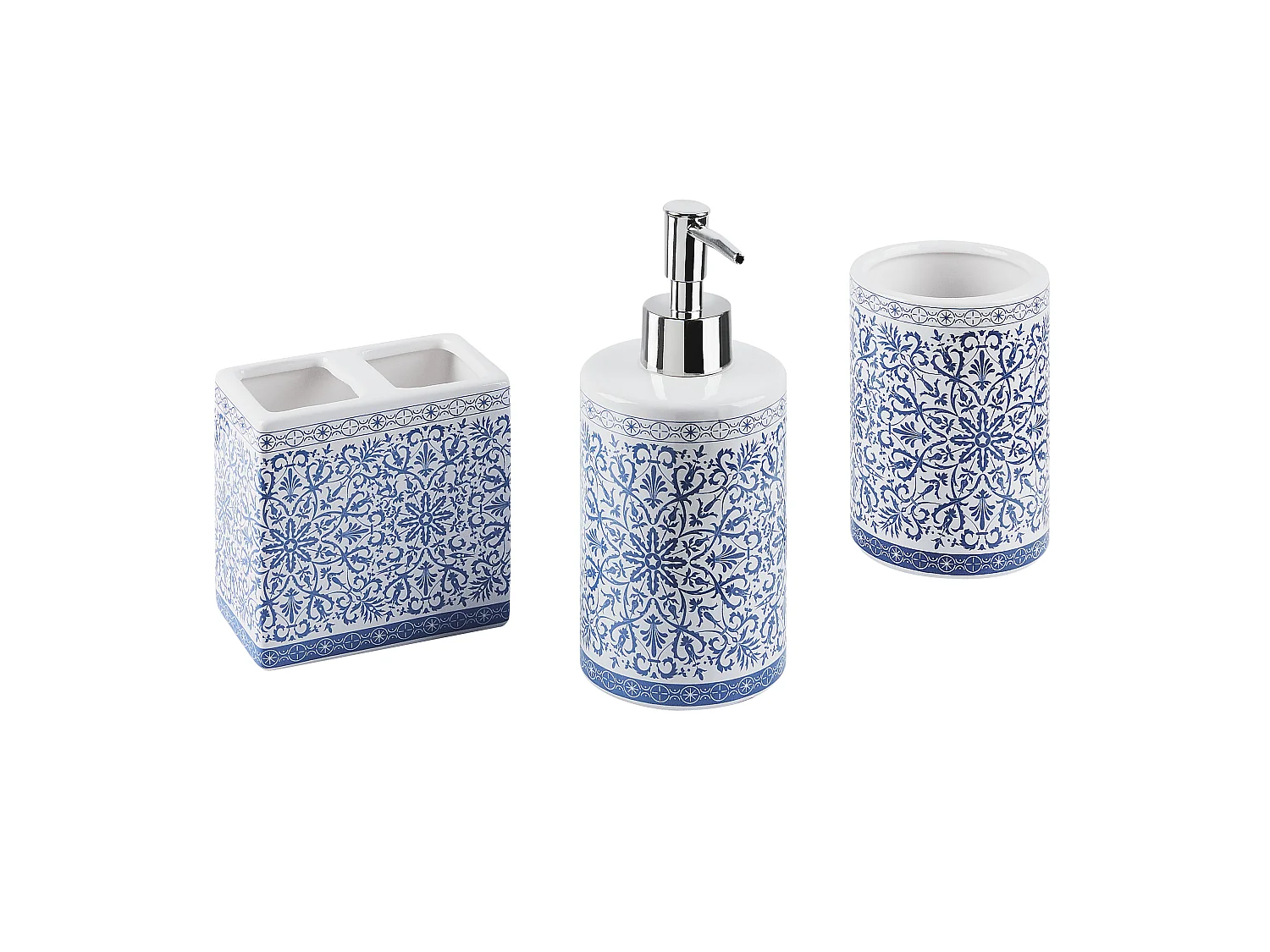 3-delige badkameraccessoireset CARORA Keramiek Turquoise