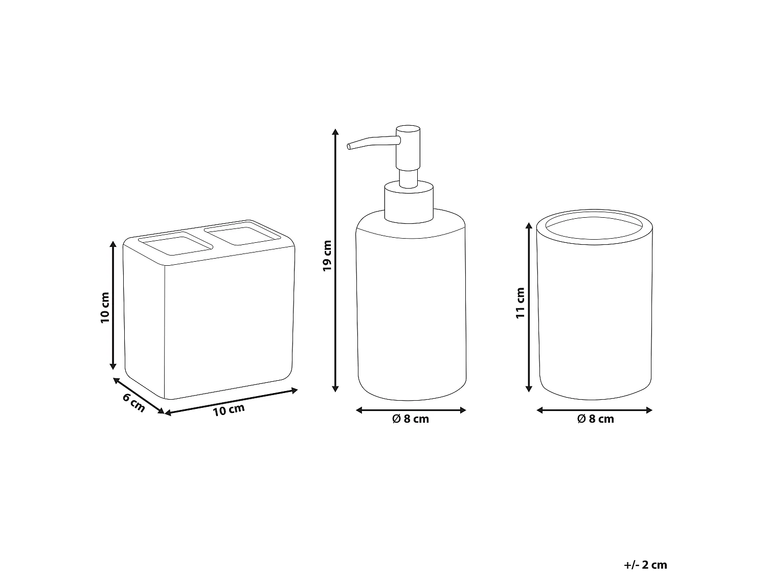 3-delige badkameraccessoireset CARORA Keramiek Turquoise
