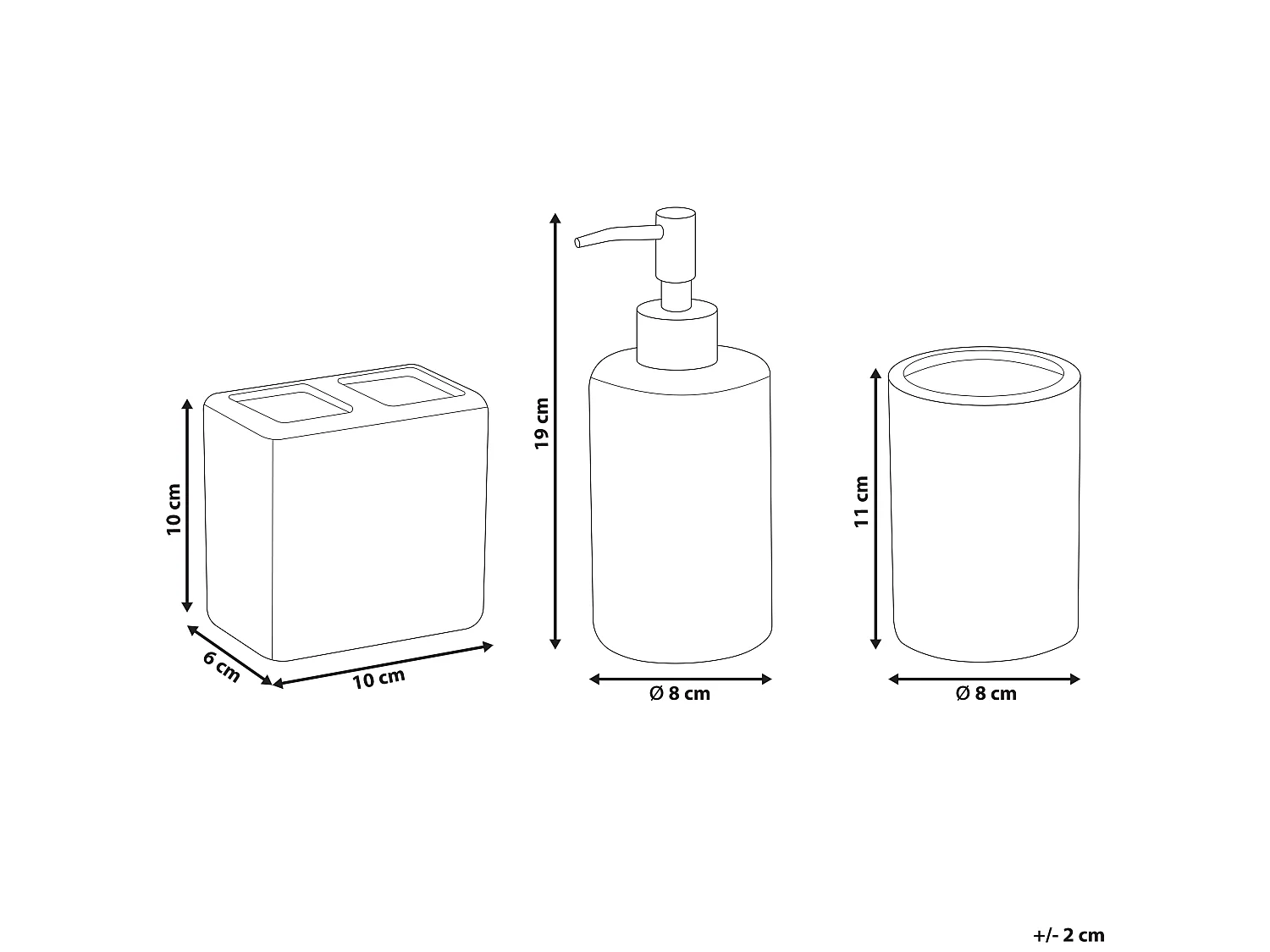 Badezimmer Set blau / weiß 3-teilig aus Naturstein Dolomit Carora