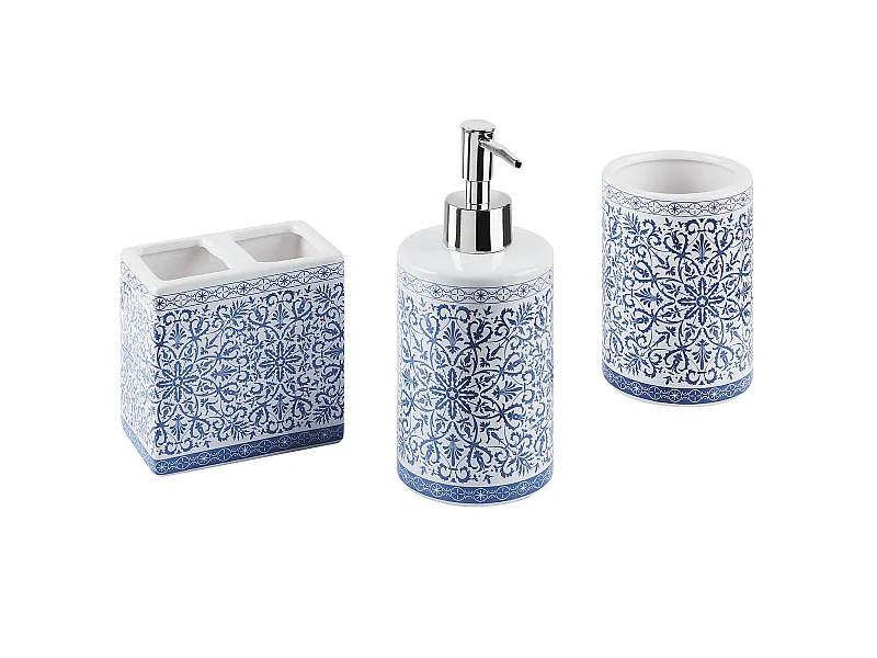 Set de 3 accessoires de salle de bain CARORA Céramique Turquoise