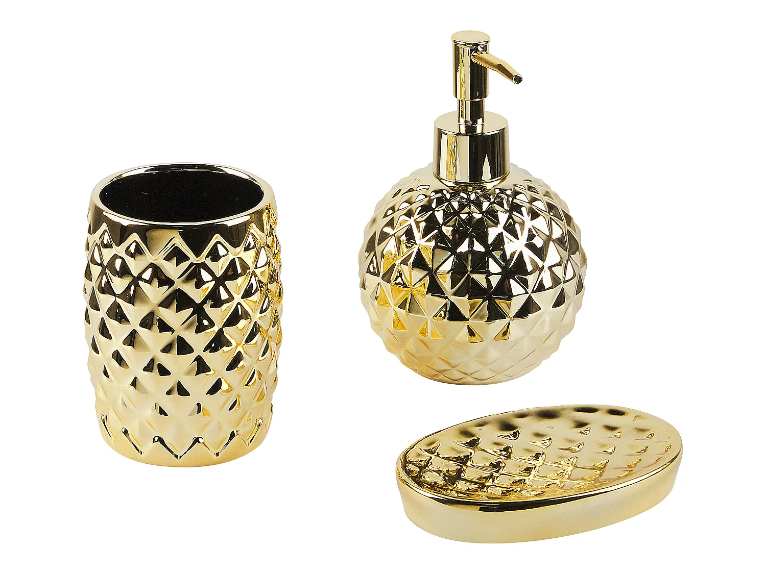 Conjunto de accesorios de baño de cerámica dorada ANACO