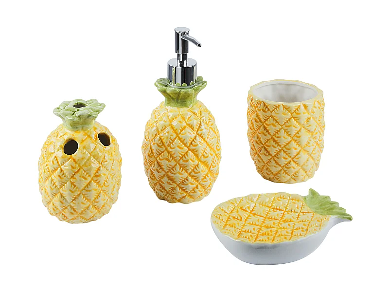 4-delige badkameraccessoireset MAICAO Keramiek Geel