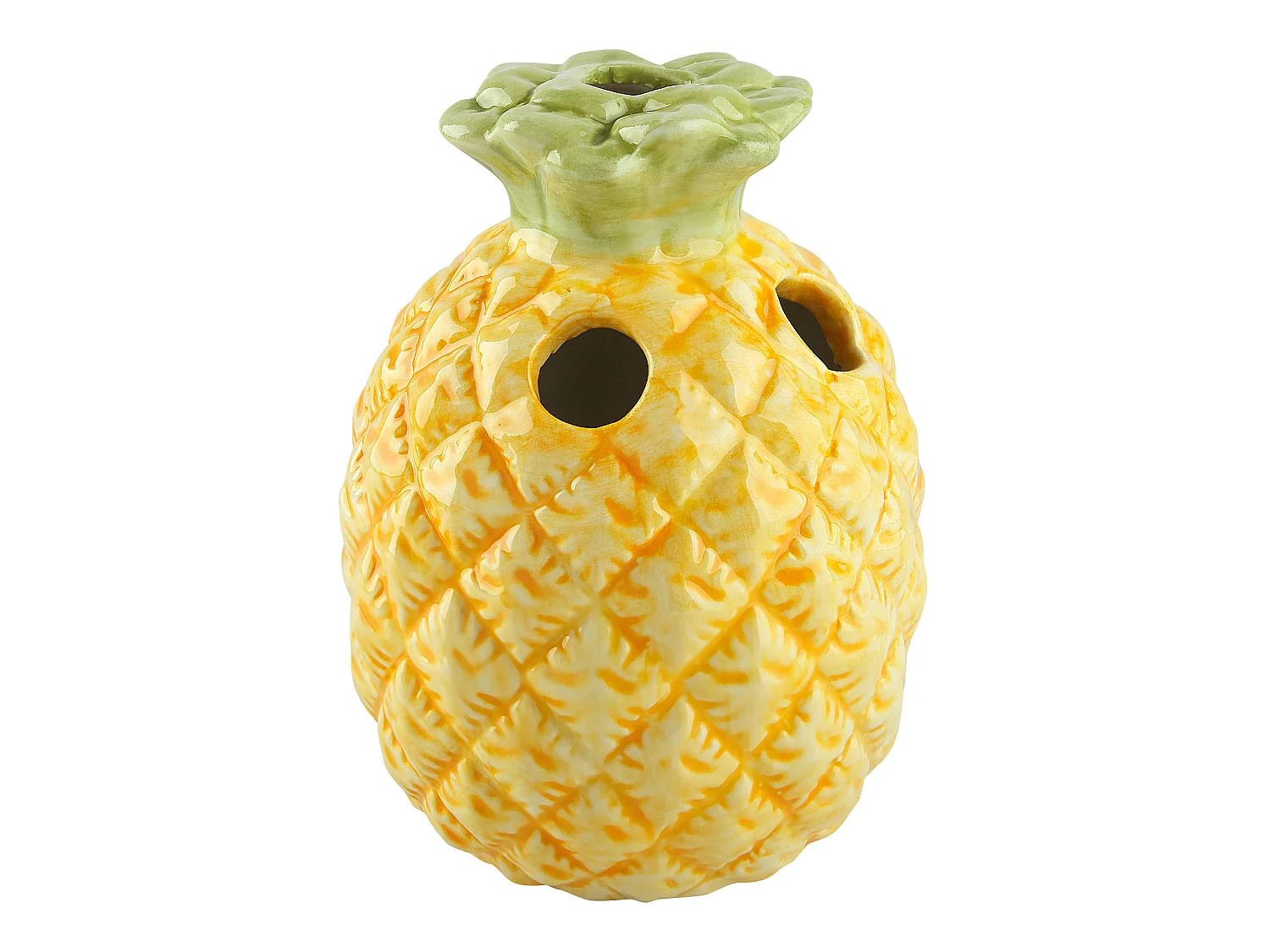 Badezimmer Set gelb 4-teilig aus Naturstein Dolomit Ananasmotiv Maicao