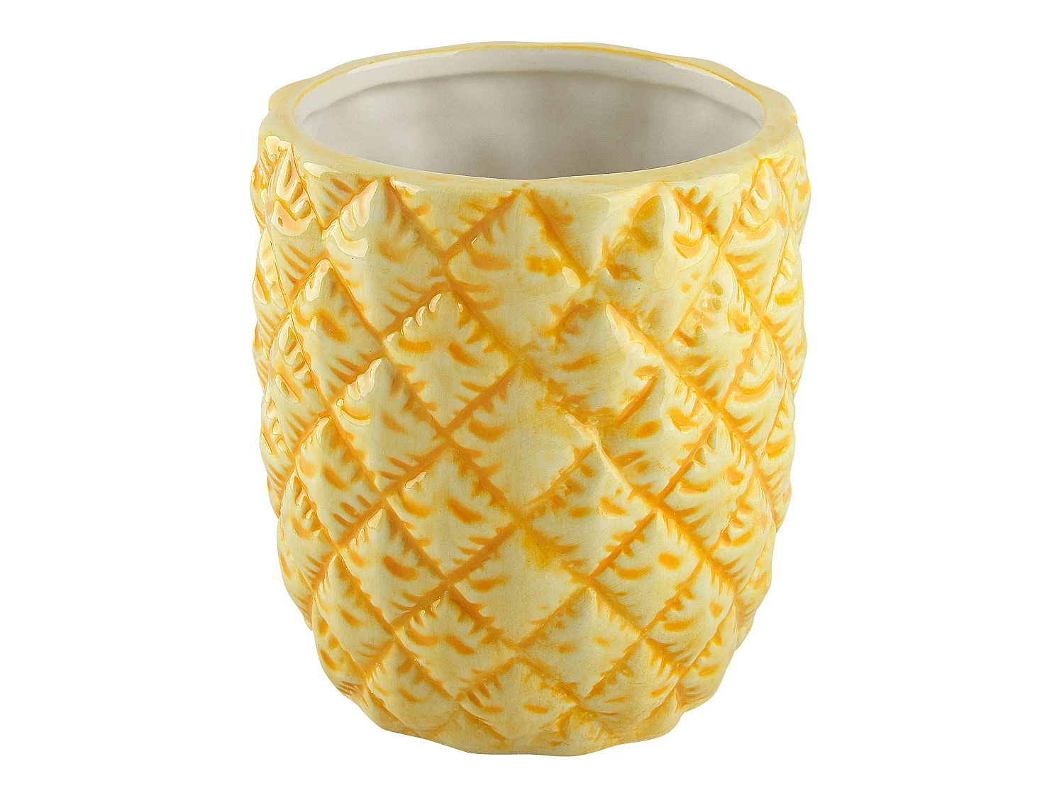 Badezimmer Set gelb 4-teilig aus Naturstein Dolomit Ananasmotiv Maicao