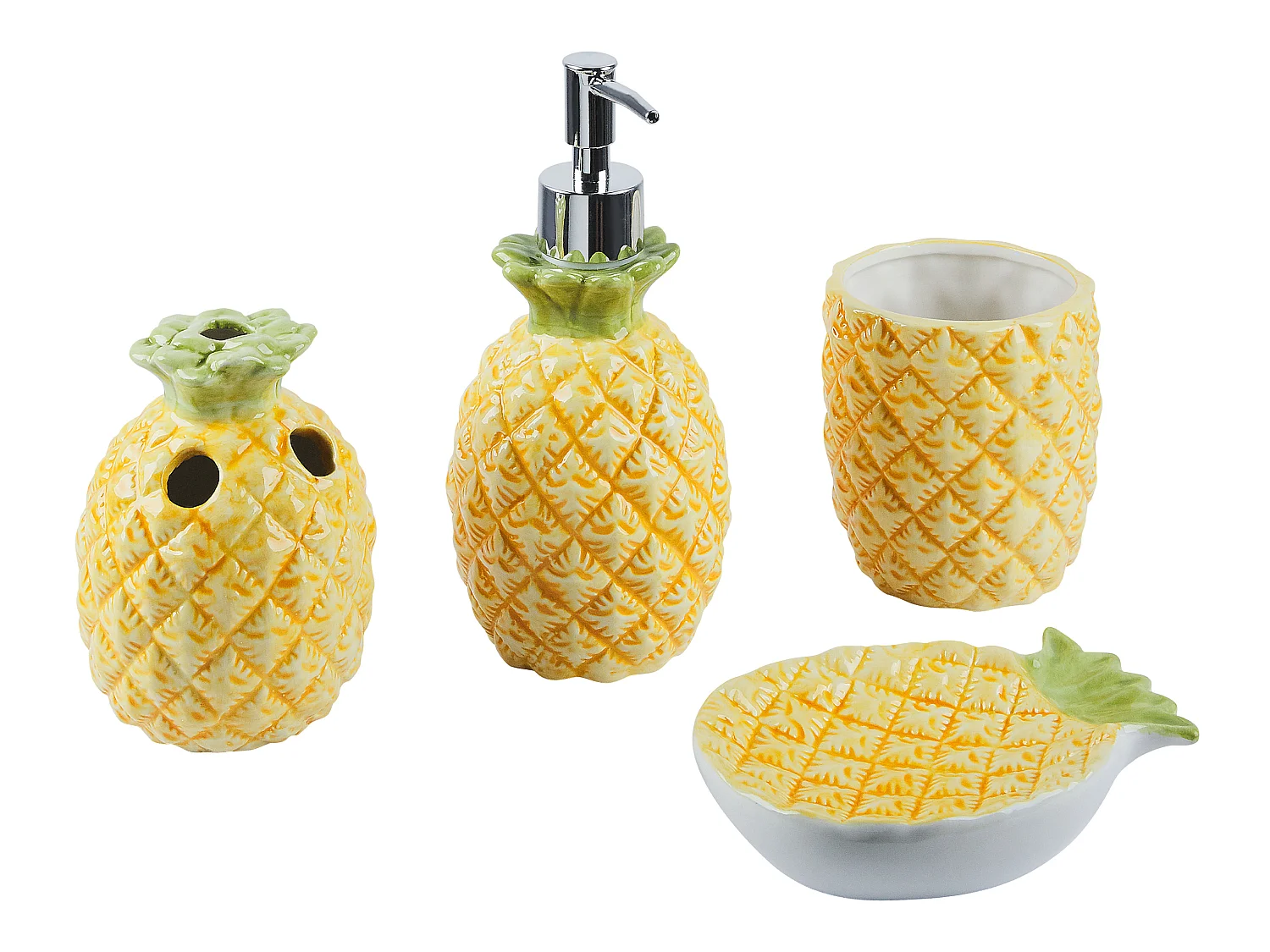 Set de 4 accessoires de salle de bain MAICAO Céramique Jaune