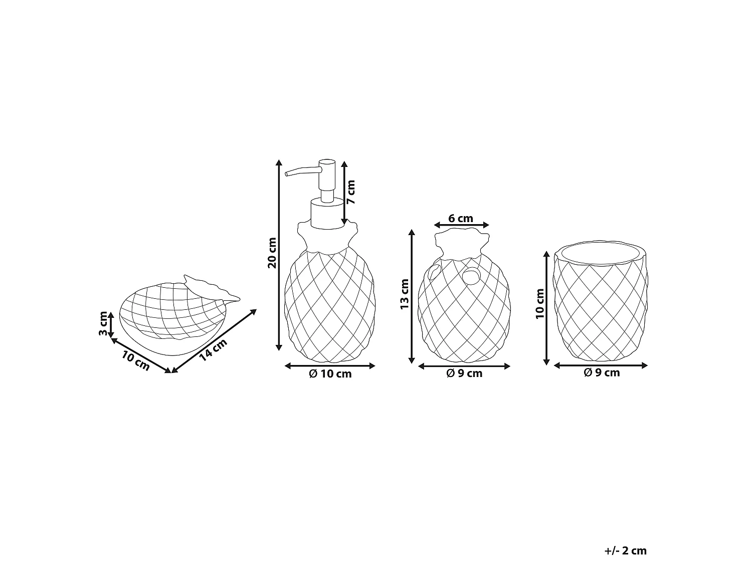 Conjunto de 4 accesorios de baño MAICAO Cerámica Amarillo