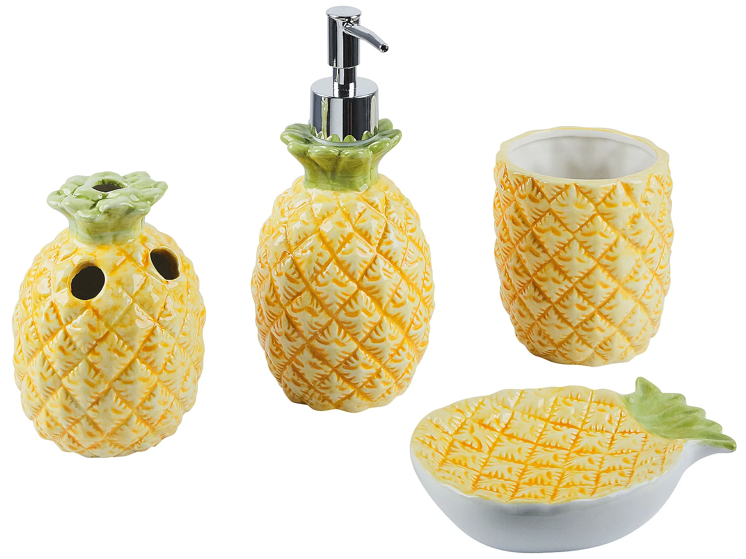 Set da 4 accessori per il bagno MAICAO Ceramica Giallo