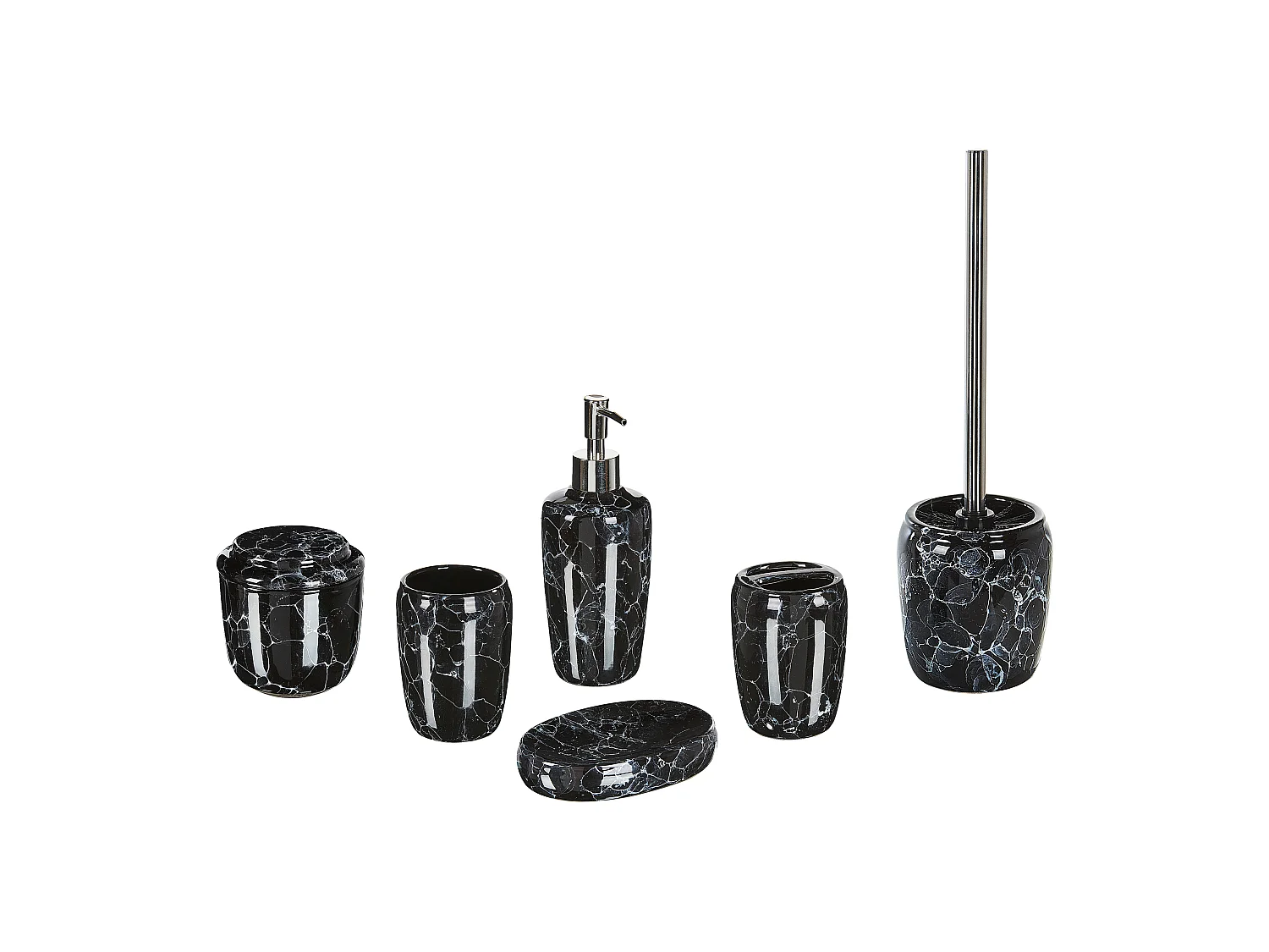 Set de 6 accessoires de salle de bain PALMILLA Céramique Noir