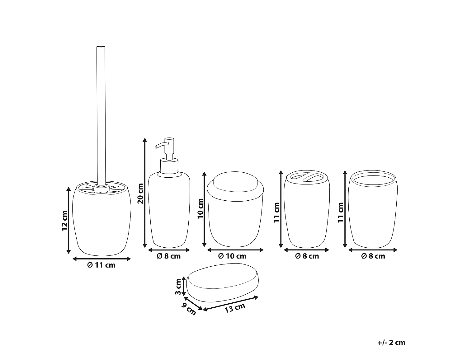 Badezimmer Set schwarz 6-teilig Naturstein Dolomit mit Terrazzo Optik Palmilla