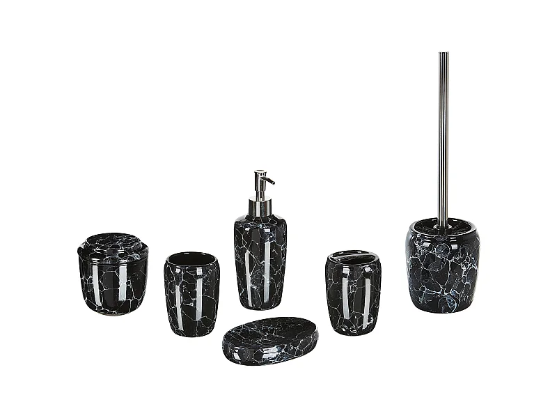 Set da 6 accessori per il bagno PALMILLA Ceramica Nero