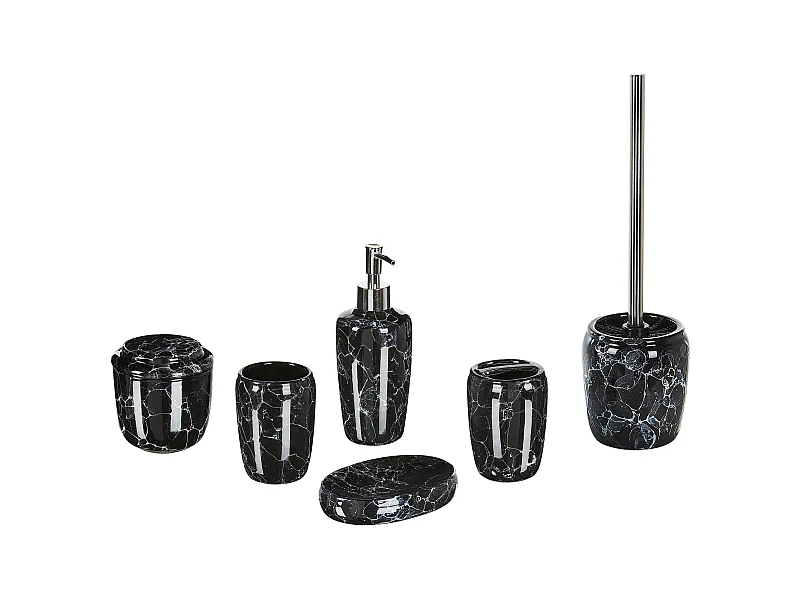 Set da 6 accessori per il bagno PALMILLA Ceramica Nero