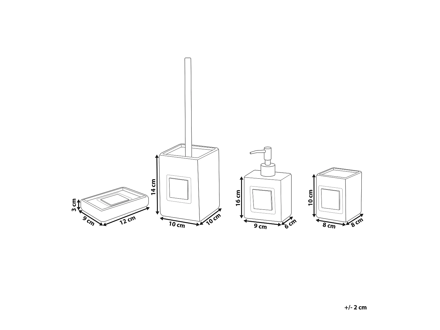 Conjunto de 4 acessórios para a casa de banho KOUROU Cerâmica Creme