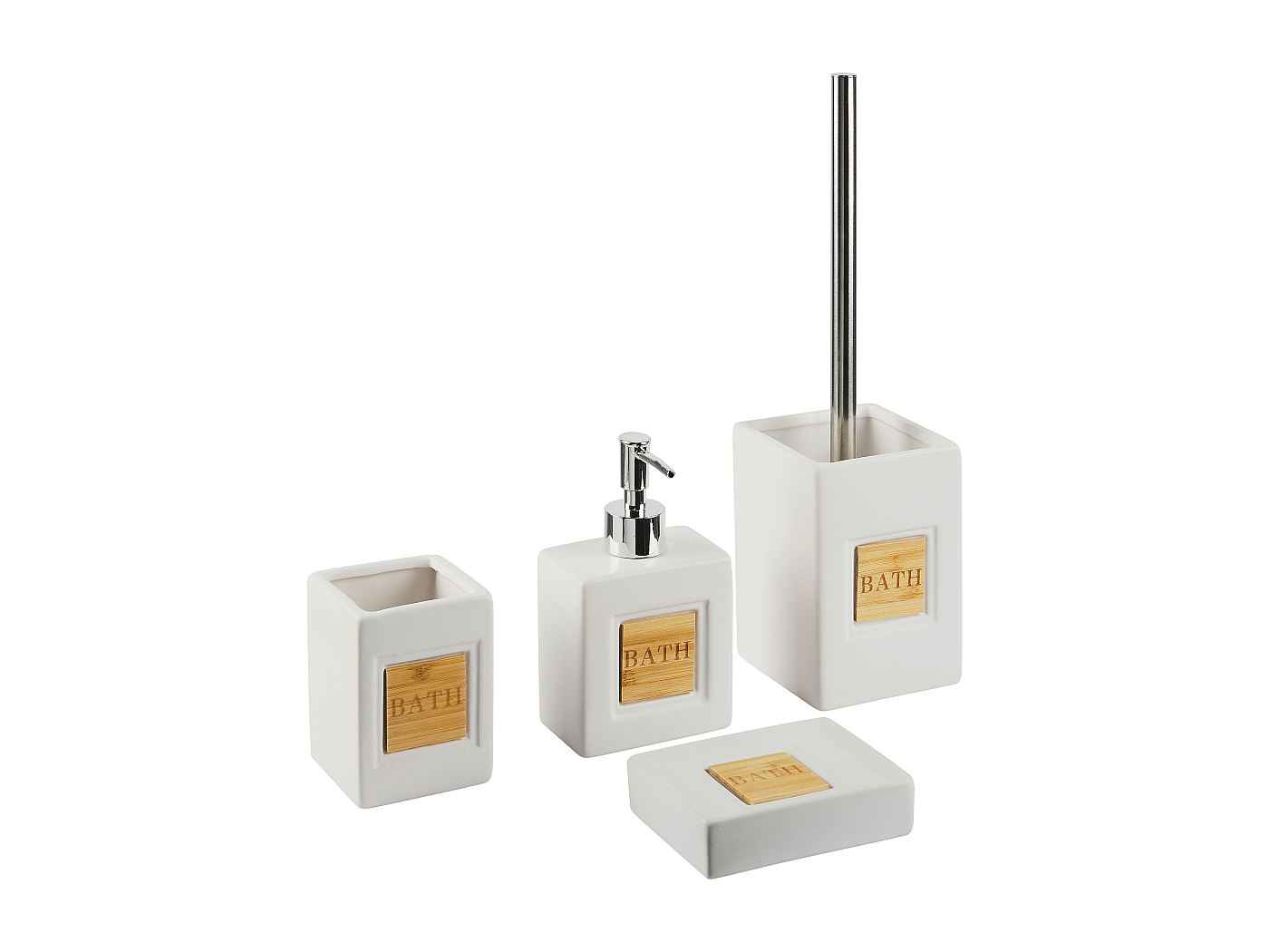 Set Accessori Bagno In Ceramica Con Farfalla 3D - 5 Pezzi: Portaspazzolino, Tazze, Portasapone, Dispenser