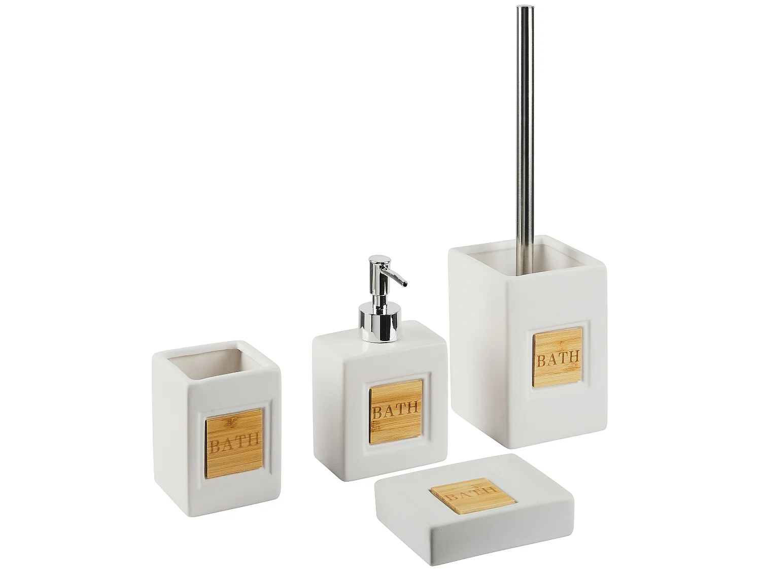 Set da 4 accessori per il bagno KOUROU Ceramica Beige