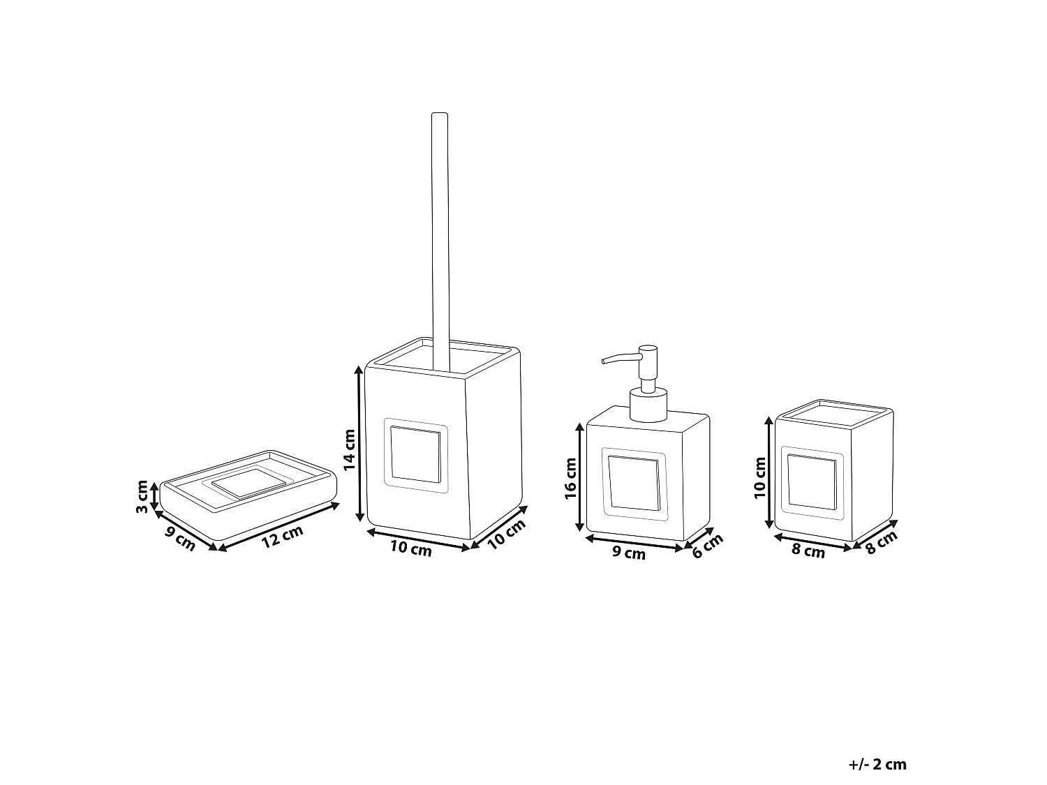 Set da 4 accessori per il bagno KOUROU Ceramica Beige