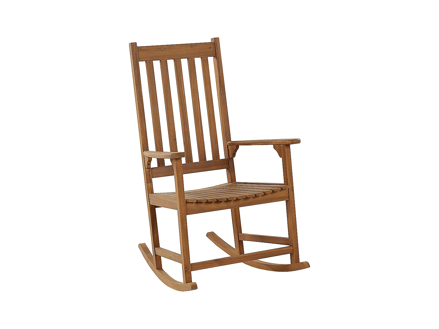 Schaukelstuhl Akazienholz heller Holzfarbton rustikal Indoor und Outdoor Bojano