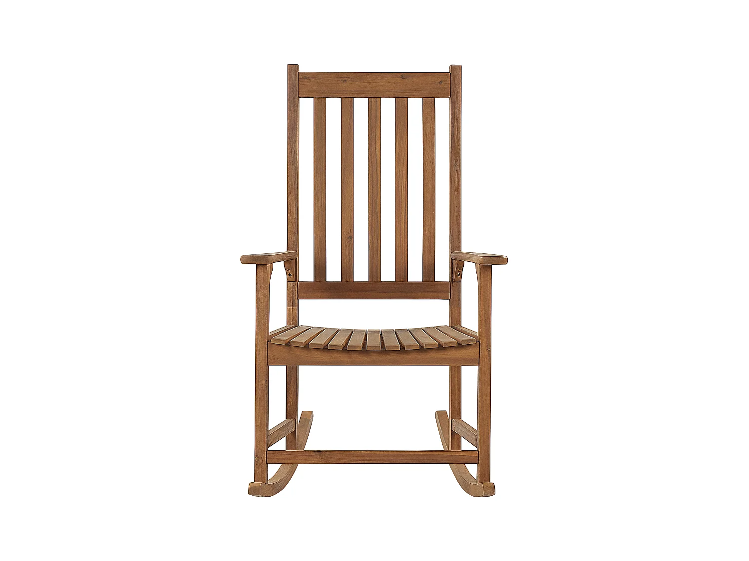 Schaukelstuhl Akazienholz heller Holzfarbton rustikal Indoor und Outdoor Bojano