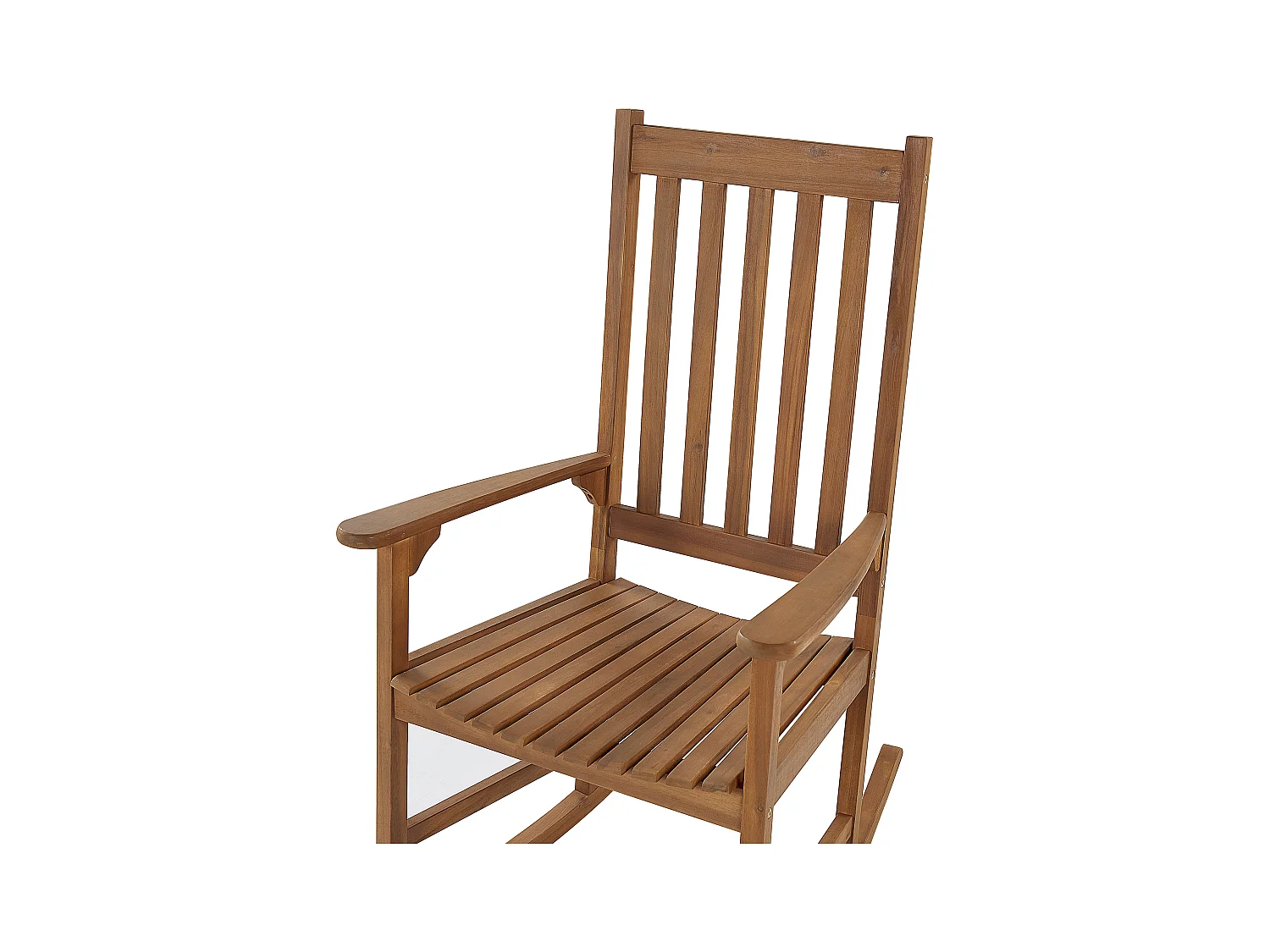 Schaukelstuhl Akazienholz heller Holzfarbton rustikal Indoor und Outdoor Bojano