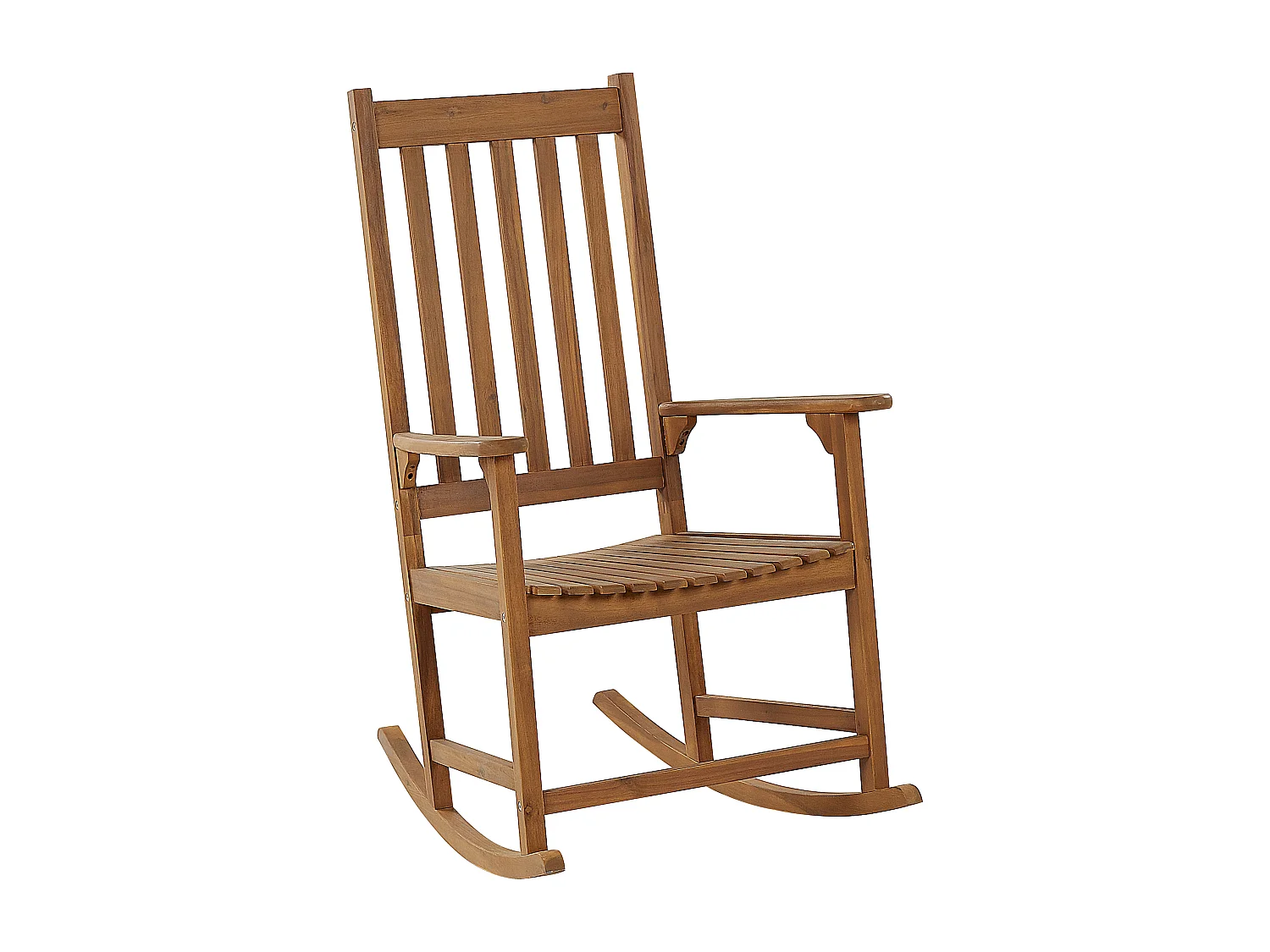 Schaukelstuhl Akazienholz heller Holzfarbton rustikal Indoor und Outdoor Bojano
