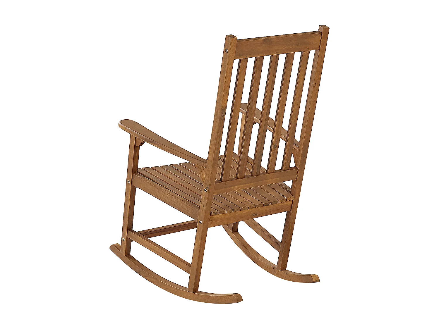 Schaukelstuhl Akazienholz heller Holzfarbton rustikal Indoor und Outdoor Bojano