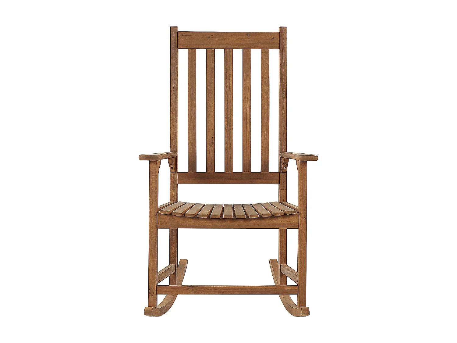Schaukelstuhl Akazienholz heller Holzfarbton rustikal Indoor und Outdoor Bojano