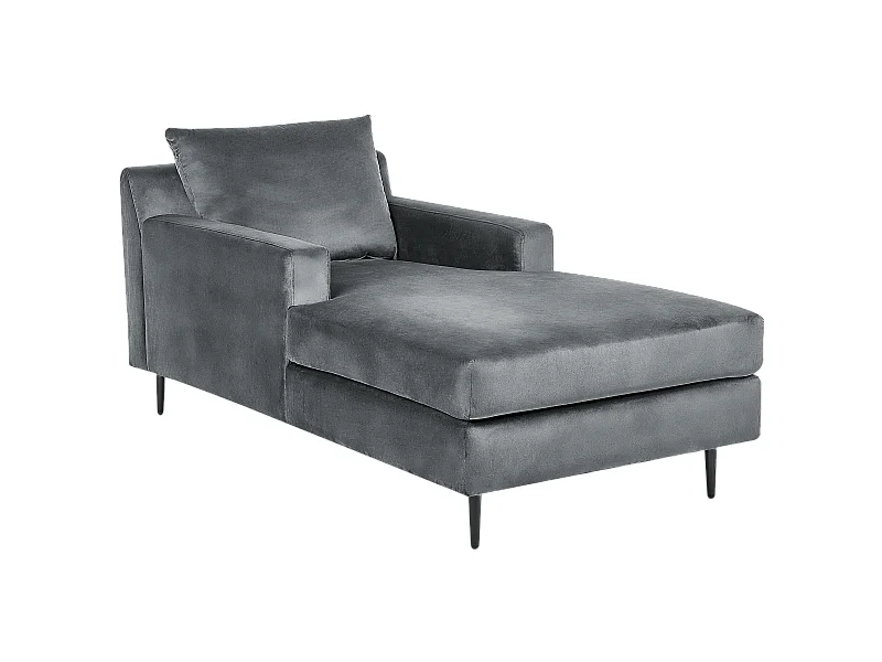 Chaise longue GUERET Terciopelo Gris