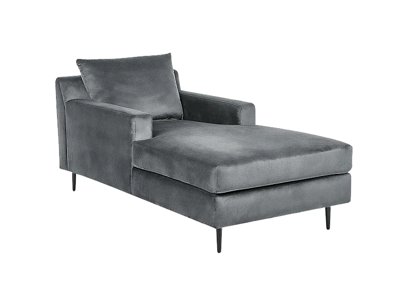 Chaise longue GUERET Velours Gris