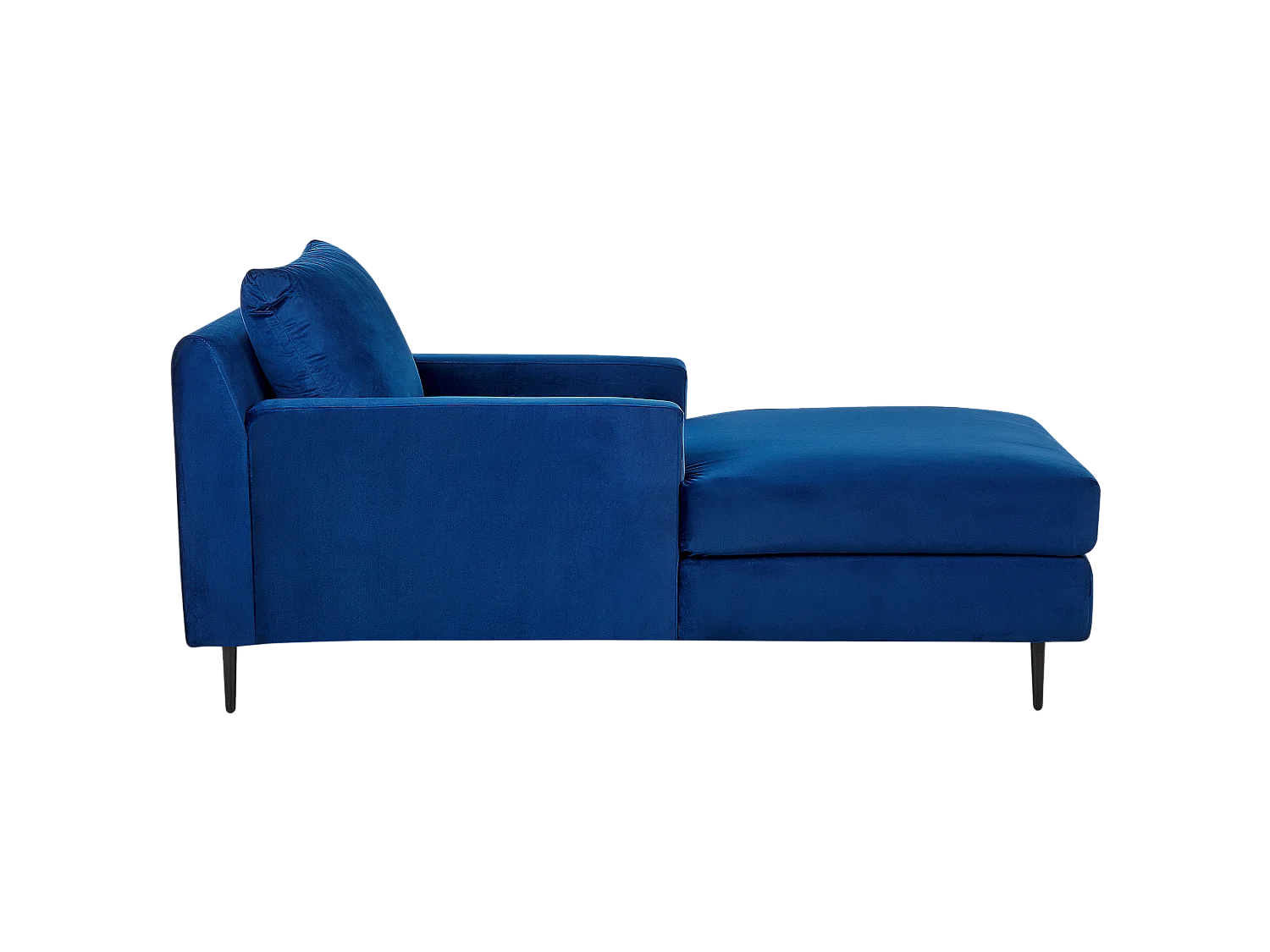 Chaise longue GUERET Fluweel Marineblauw