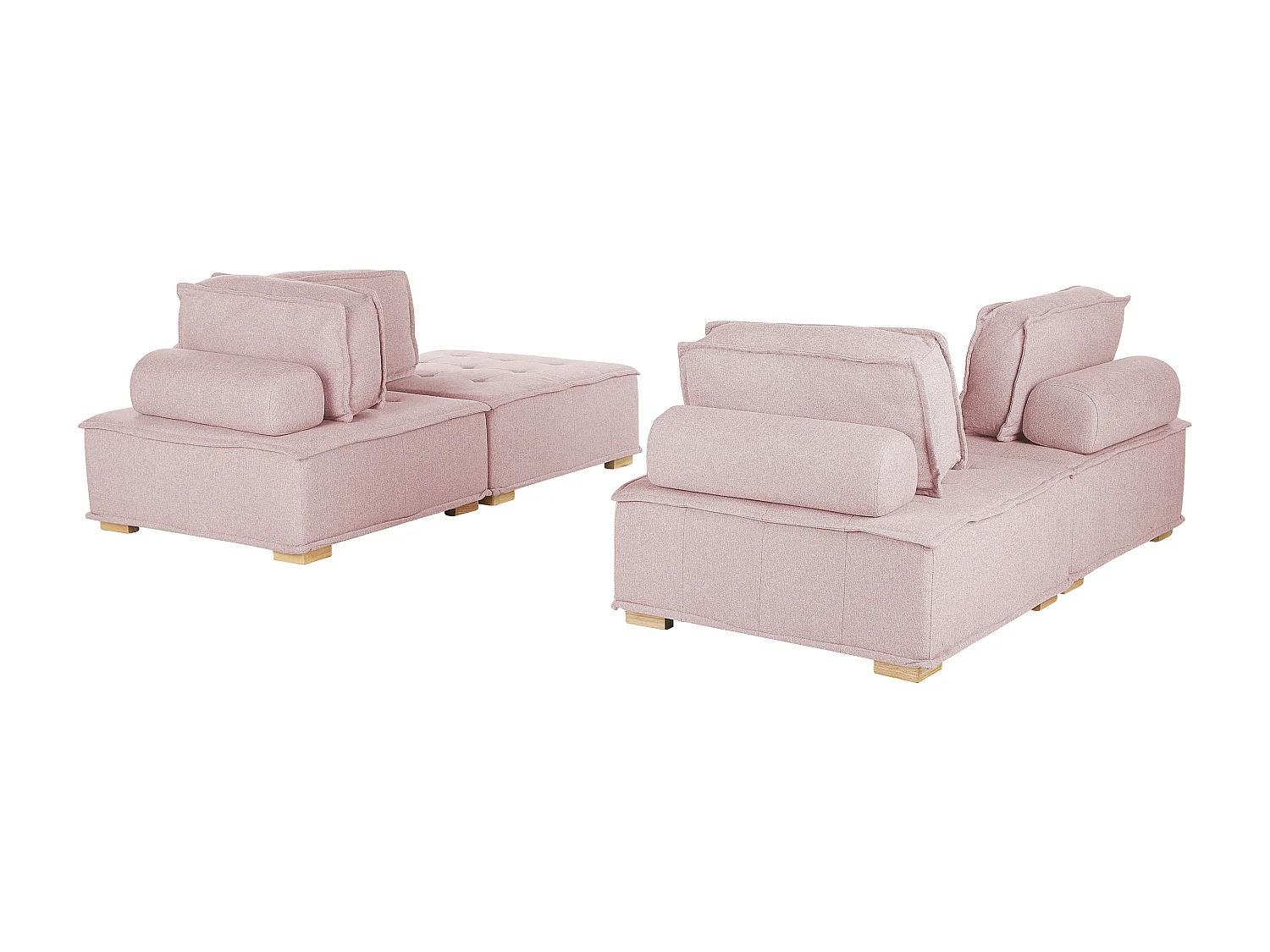 Ensemble de salon modulable 4 places TIBRO Tissu Rose