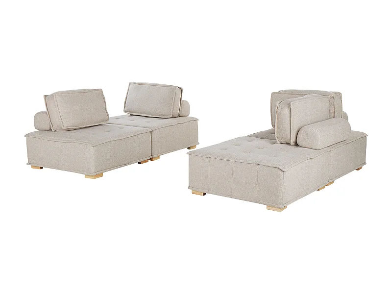 Modulsofa Set TIBRO Stoff Hellbeige 4-Sitzer