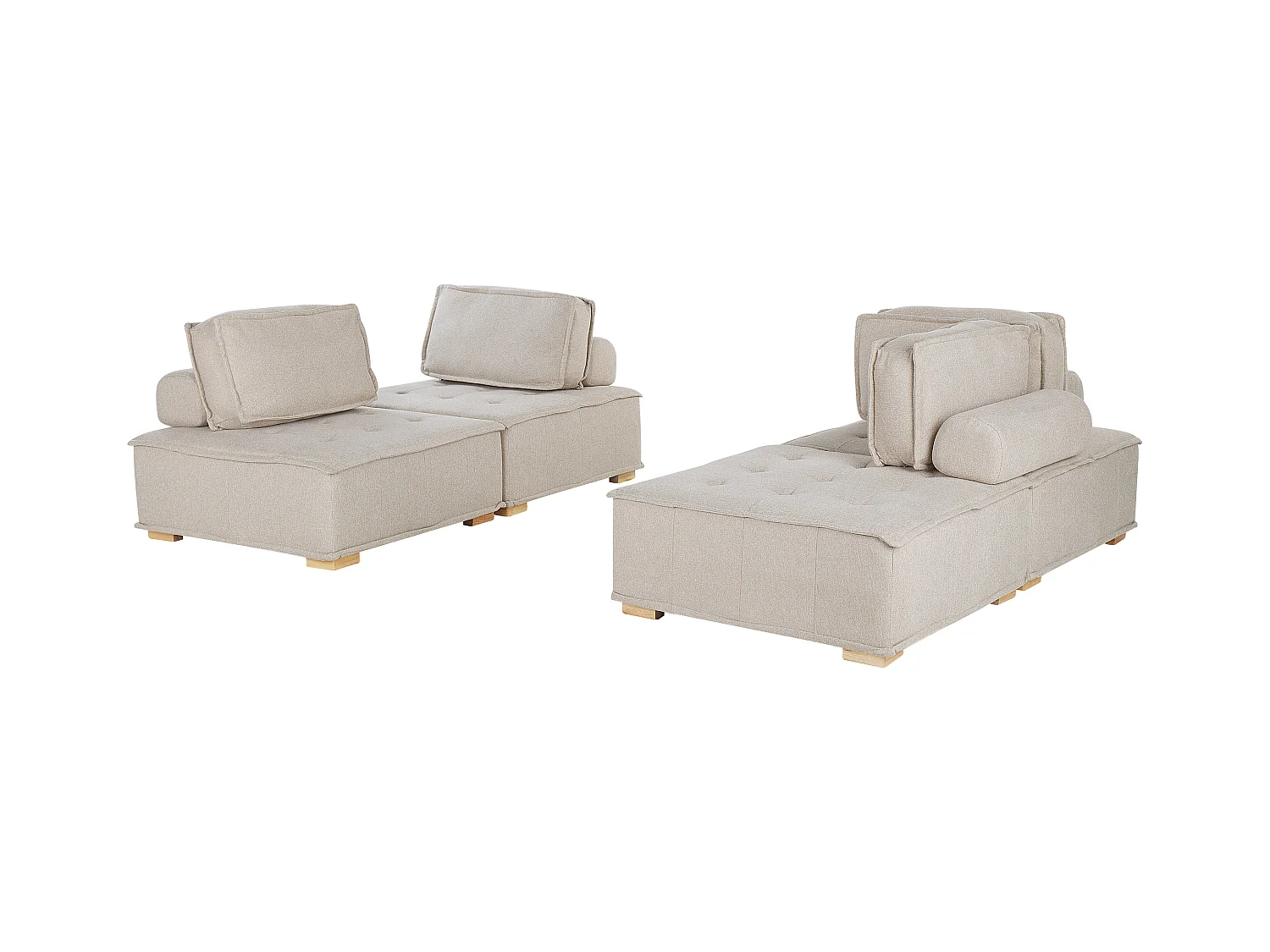 Ensemble de salon modulable 4 places TIBRO Tissu Beige clair