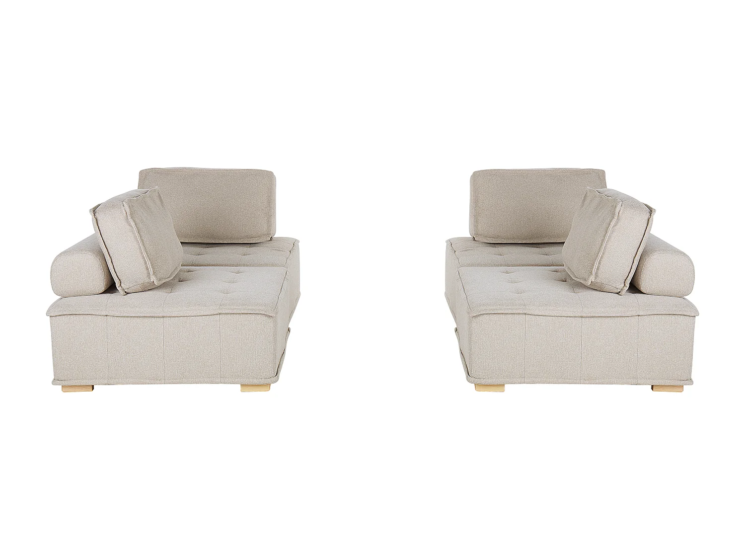 Ensemble de salon modulable TIBRO Tissu Beige clair 4 places
