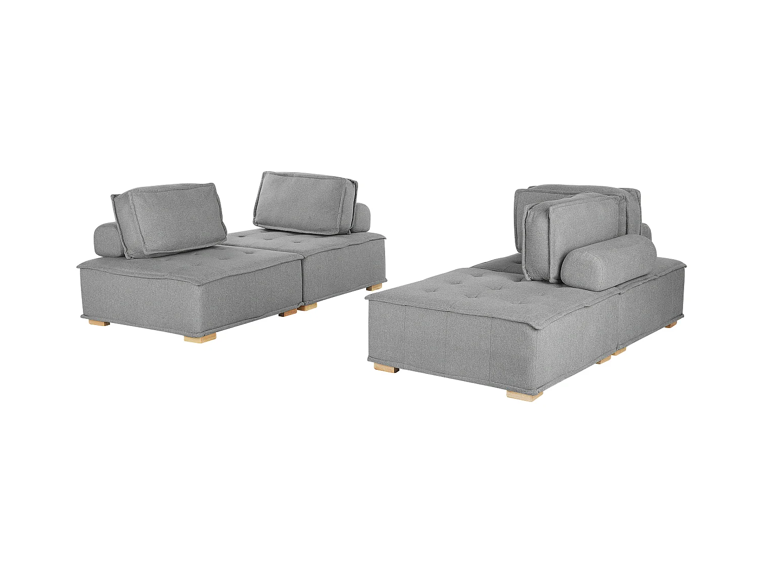 Set da salotto modulare TIBRO Tessuto Grigio 4 posti