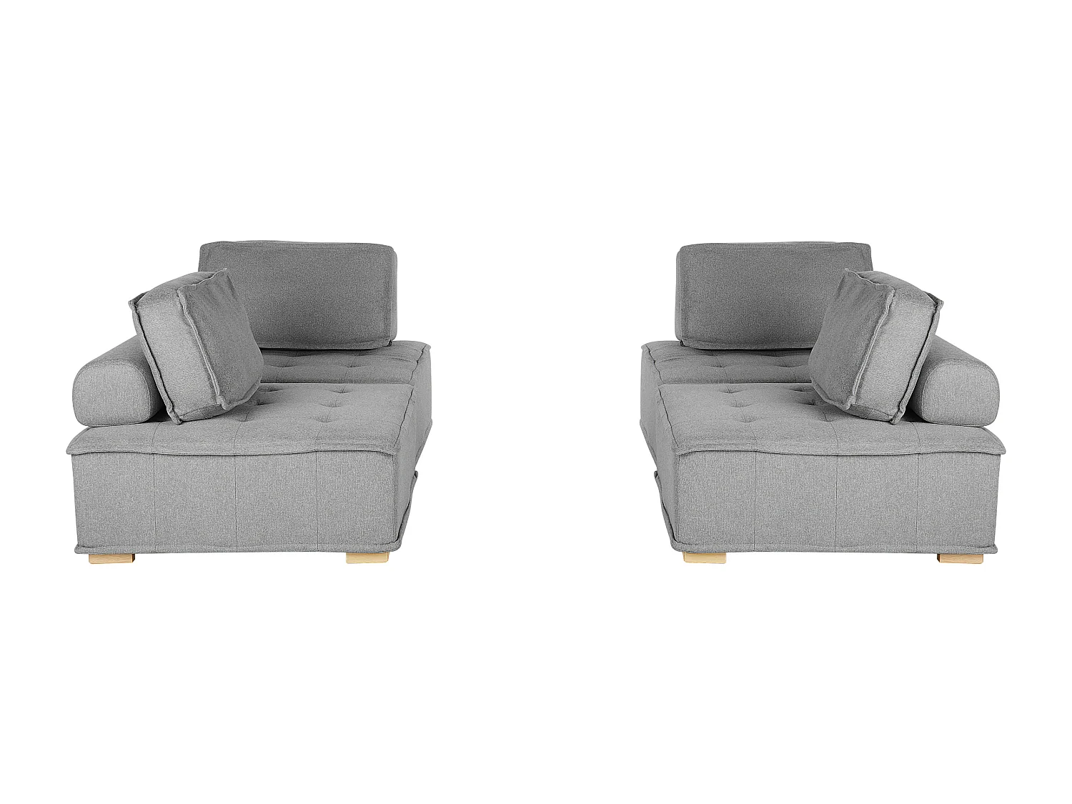 Modulares Sofa Set Polsterbezug grau zwei 2-Sitzer-Sofas mit Kissen Modern Tibro