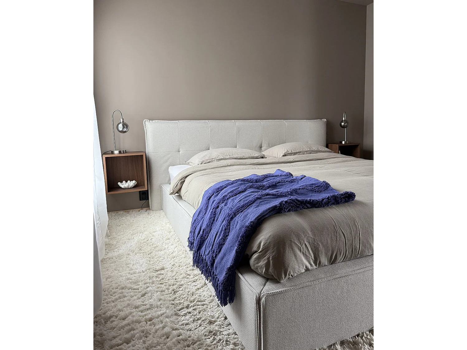 Kuscheldecke KHARI Baumwolle 125 x 150 cm Violett