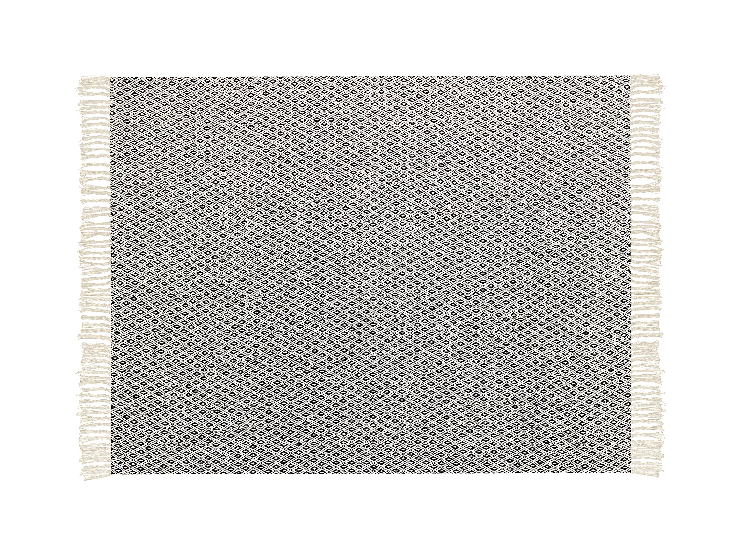 Kuscheldecke CHYAMA Baumwolle 125 x 150 cm Schwarz / Beige