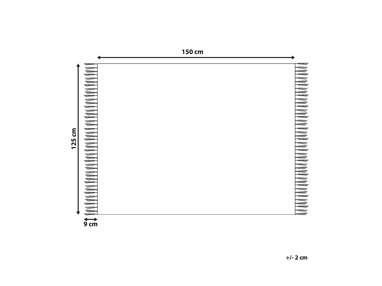 Couverture CHYAMA Coton 125 x 150 cm Noir/beige