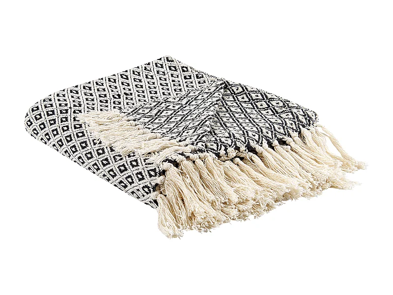 Coperta CHYAMA Cotone 125 x 150 cm Nero/ Beige